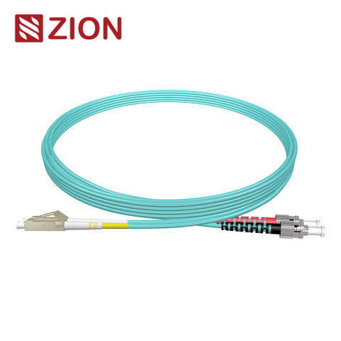 Fiber Patch Cable -LC to ST OM3 Multimode Duplex 1M Aqua Fiber Optic Patch Cord
