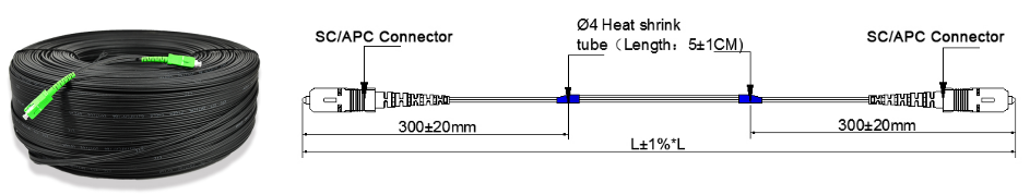 Drop Fiber Optic Cable Patch Cord SC APC to SC APC Simplex G.657.A1 or A2 Single Mode LSZH 2.0X5.0mm Drop Fiber Optic Cable Patch Cord SC APC to SC APC Simplex G.657.A1 or A2 Single Mode LSZH 2.0X5.0mm