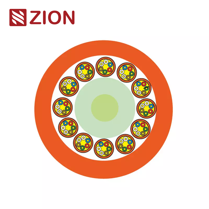 cable fibra óptica Multi Purpose Riser Distribution Cable, 24-108 fiber multi-unit with 6-12 fiber subunits GJPFJV≥24F 