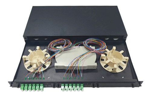 24 ports Loaded with 24 cores Sliding Rail Fiber patch panel