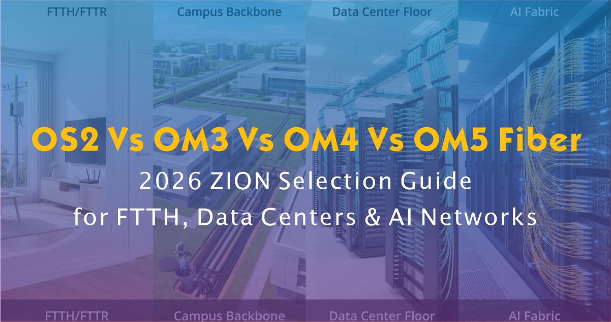 OS2 Vs OM3 Vs OM4 Vs OM5 Fiber | 2026 ZION Selection Guide for FTTH, Data Centers & AI Networks