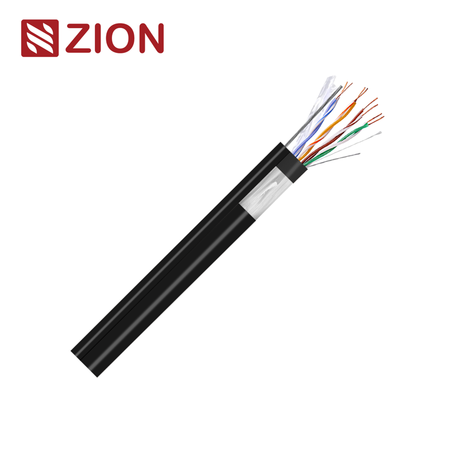 NO.7112142 F/UTP CAT 5E 4PR 24AWG PVC Steel Messenger