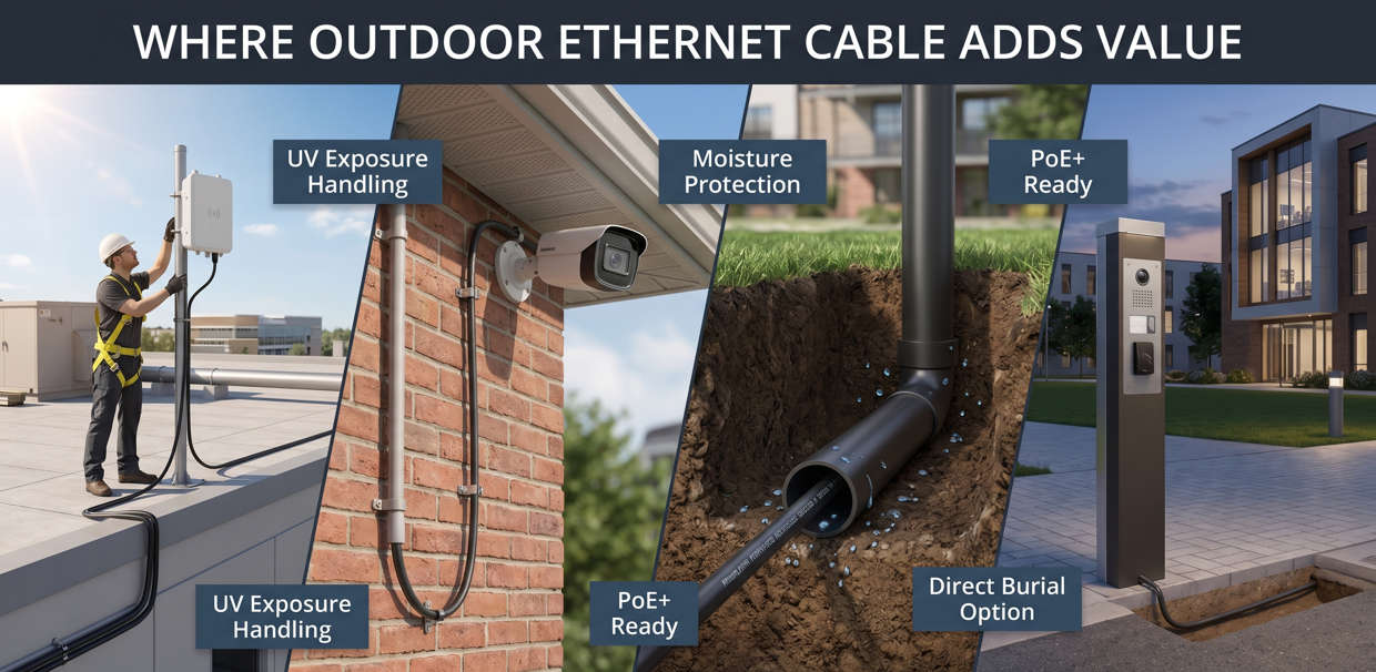 WHERE OUTDOOR ETHERNET CABLE ADDS VALUE