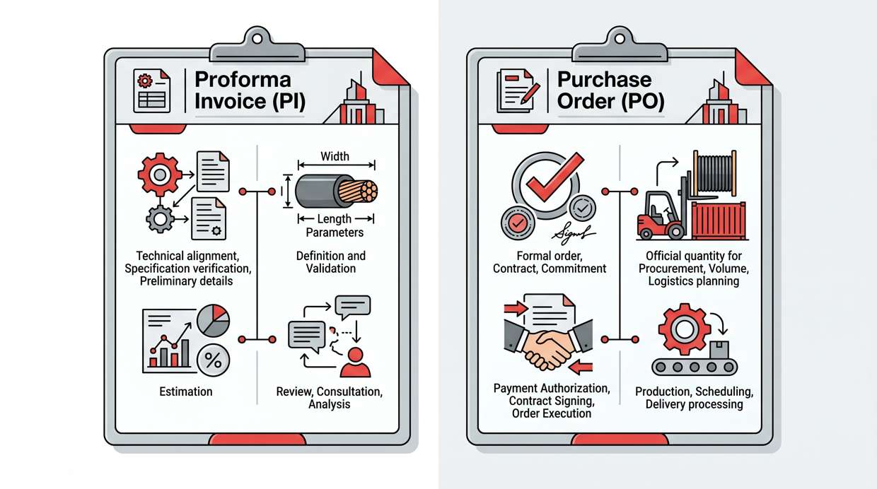 Difference Between PI and PO in Cable Orders