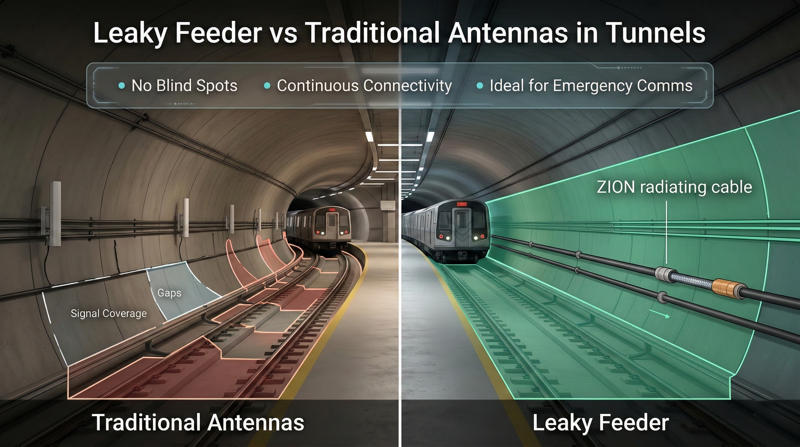 Leaky Feeder vs Traditional Antennas in Tunnels