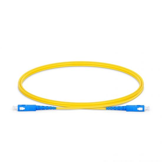 SC UPC to SC UPC Simplex OS2 Single Mode PVC (OFNR) 2.0mm Fiber Optic Patch Cable SC UPC to SC UPC Simplex OS2 Single Mode PVC (OFNR) 2.0mm Fiber Optic Patch Cable