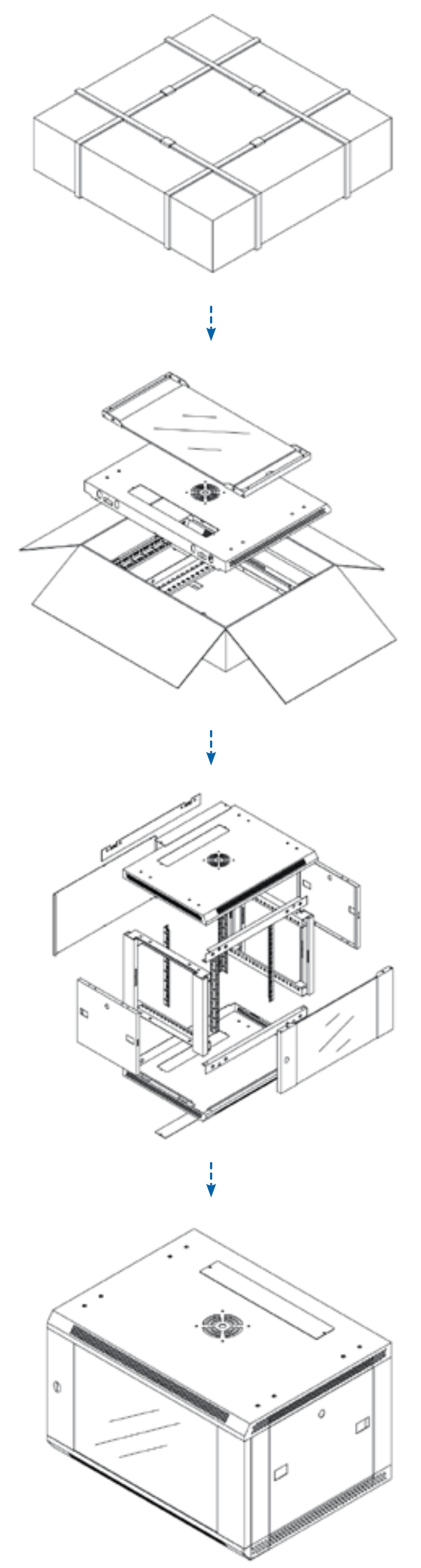 NC02 wall mount rack cabinet pakeage 