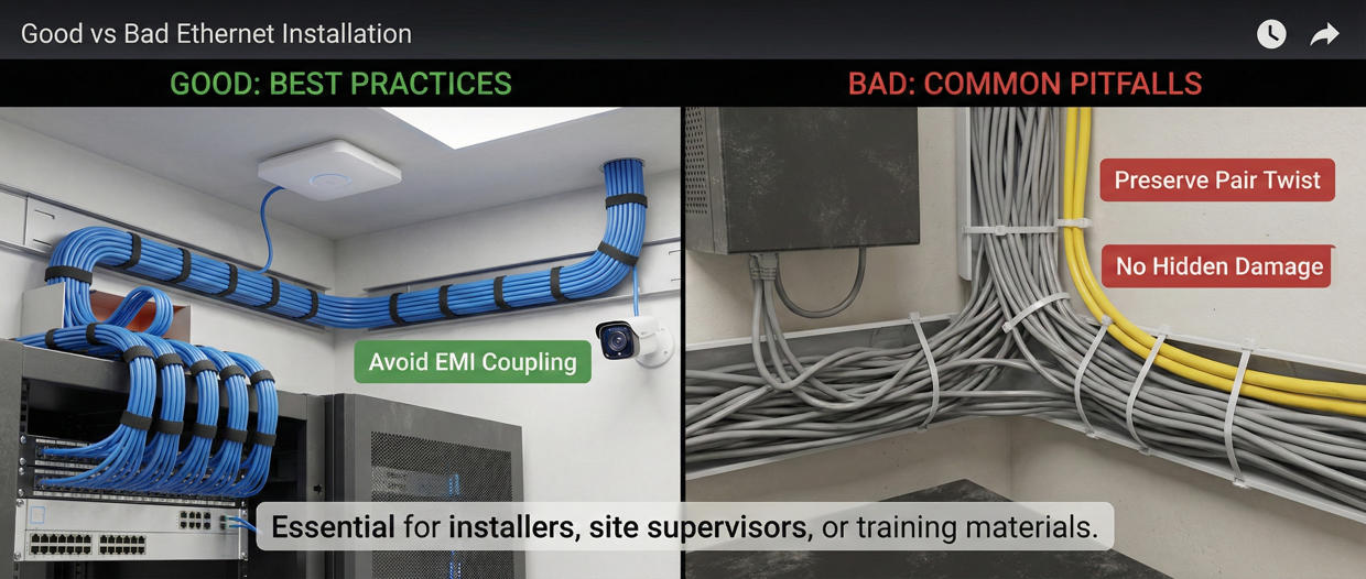 Good vs Bad Ethernet Installation 