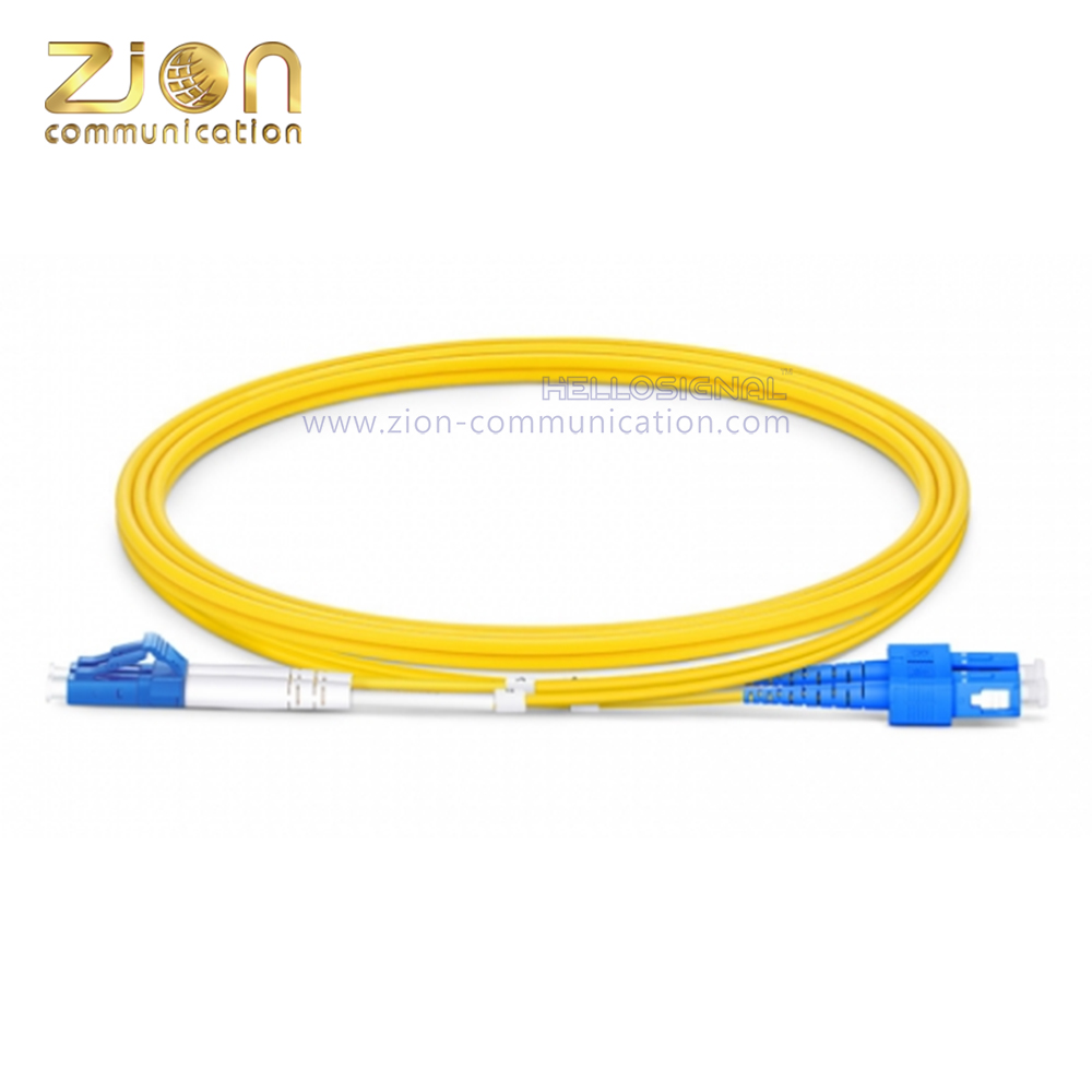 LC UPC to SC UPC Duplex OS2 Fiber Patch Cord 