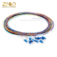 LC UPC 12 Fibers G.652.D Single Mode Unjacketed Color-Coded FOPT