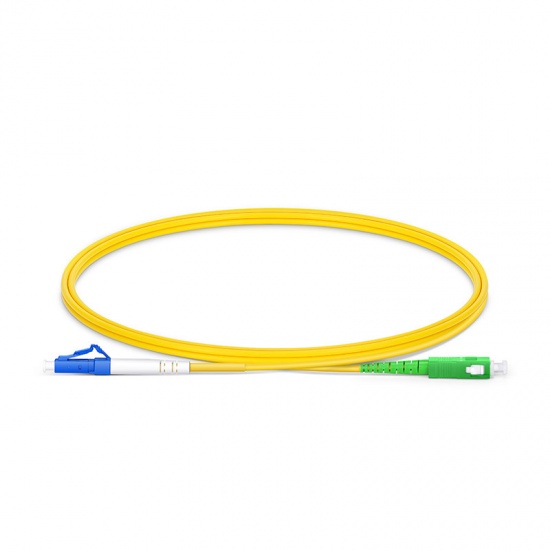 LC UPC to SC APC Simplex OS2 Single Mode PVC (OFNR) 2.0mm Fiber Optic Patch Cable