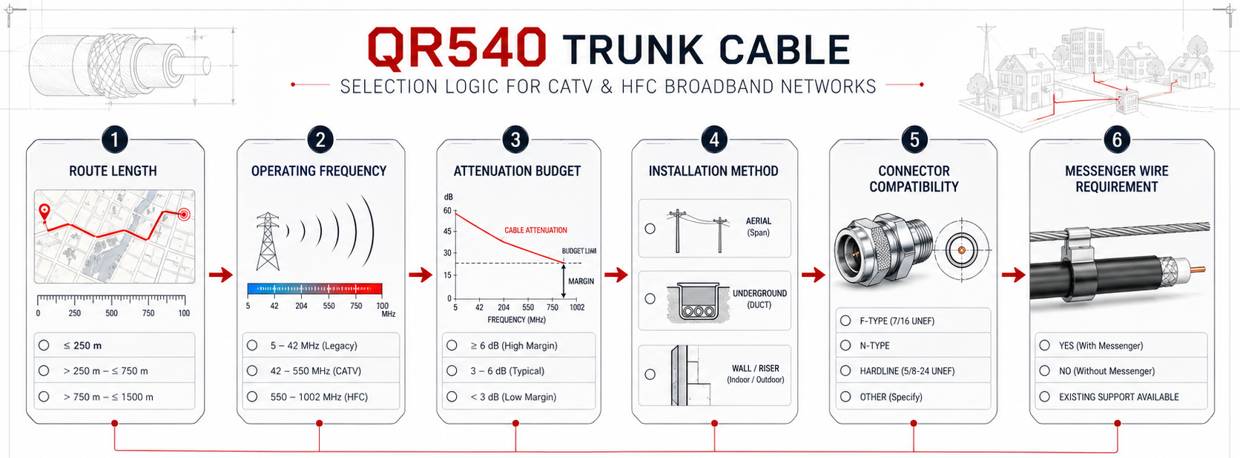 QR540 Cable Selection Logic for RF Distribution