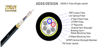 ADSS Fiber Optical Cable Single Jacket 80M SPAN SM G652D - 12F 