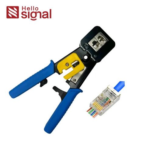 Modular Crimping Tool 6P+8P: Fast RJ45/RJ12 Crimp, Strip & Cut for Installers