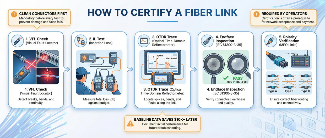 HOW TO CERTIFY A FIBER LINK