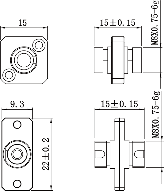 FC Adapter With Square Flange 3