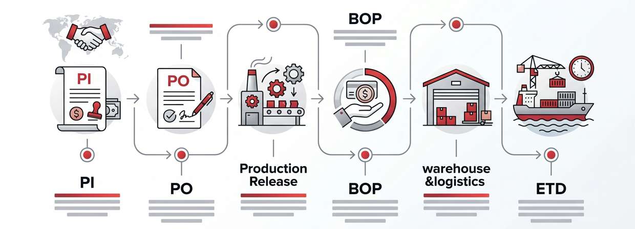 PI PO BOP ETD Cable Order Workflow Diagram