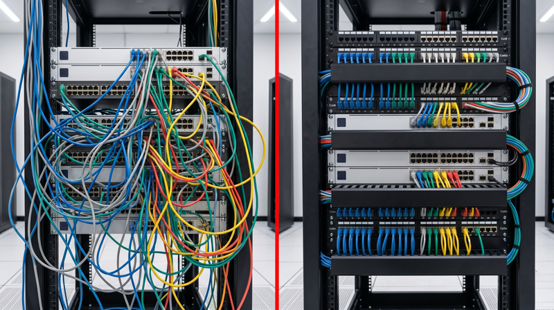 Before and After Cable Rack