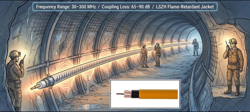 application of VHF leaky feeder cables in mines and tunnels.