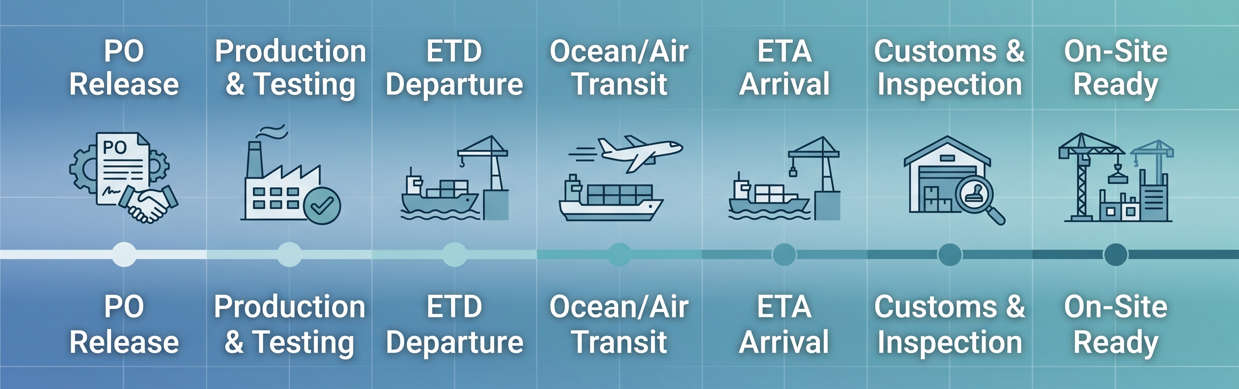 Cable Order Planning Timeline ETD ETA Backward Scheduling for Project Delivery