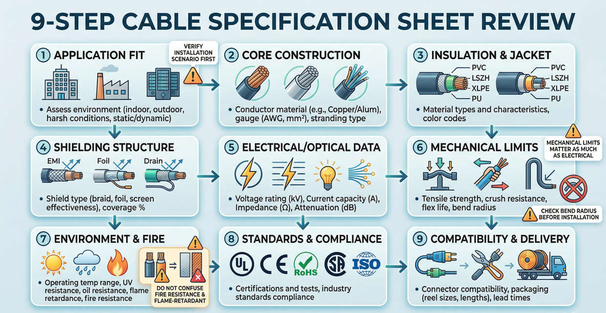 9-STEP CABLE SPECIFICATION SHEET REVIEW