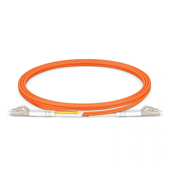 LC UPC to LC UPC Duplex OM2 Multimode PVC (OFNR) 2.0mm Fiber Optic Patch Cable