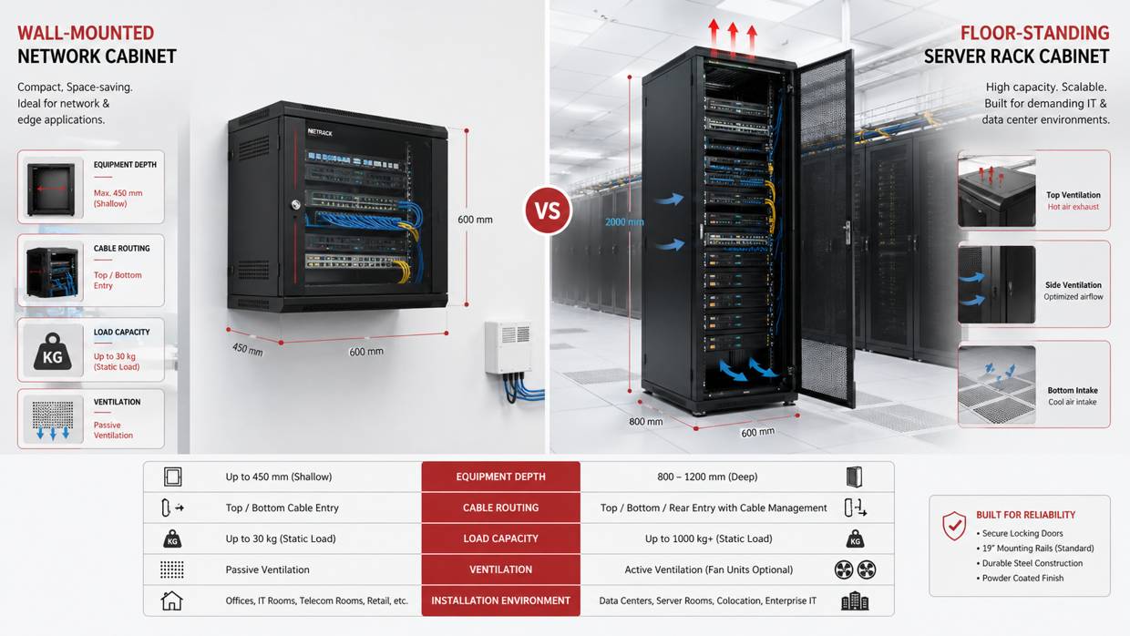 Wall-Mounted vs Floor-Standing Rack Cabinet
