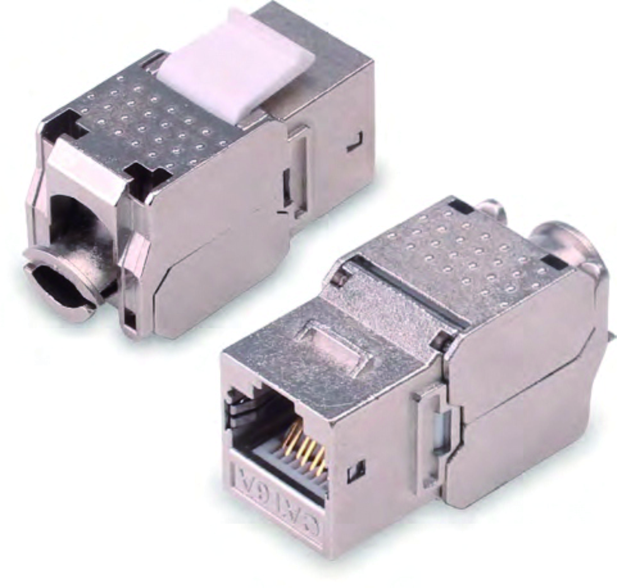 Toolless keystone jack shielded