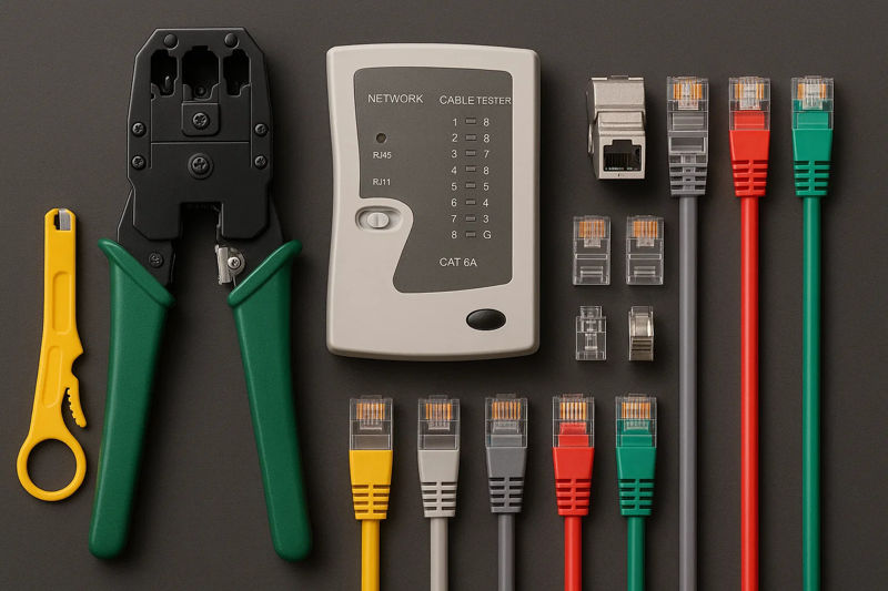 Applications of RJ45 plugs and keystone jacks