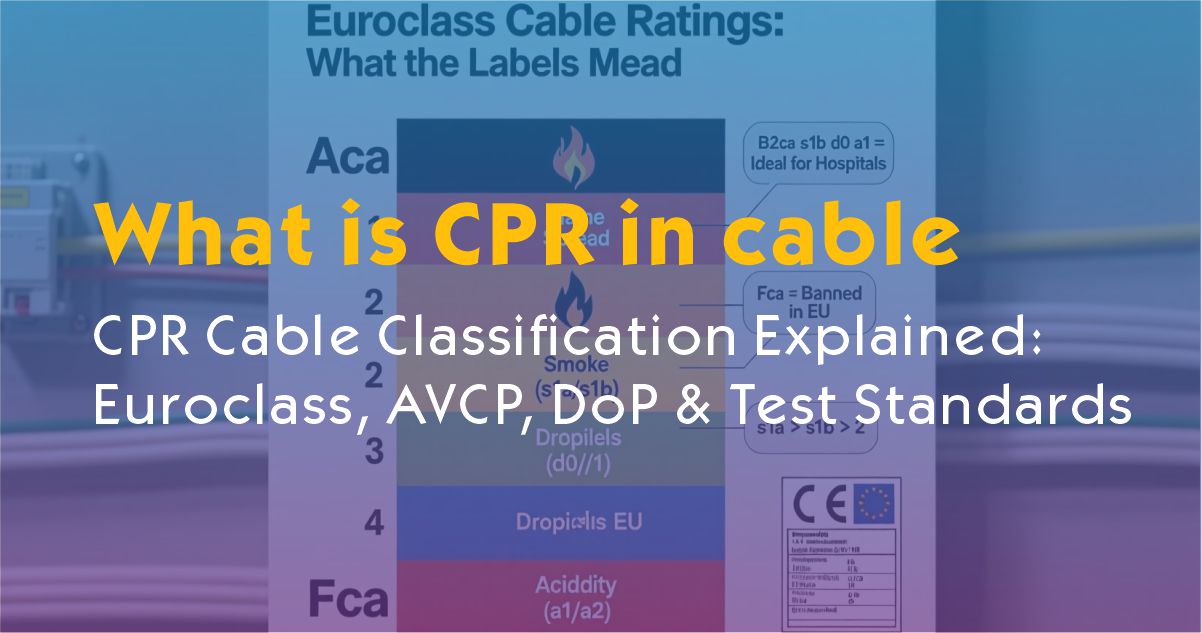 What is CPR in cable? CPR Cable Classification Explained: Euroclass, AVCP, DoP & Test Standards