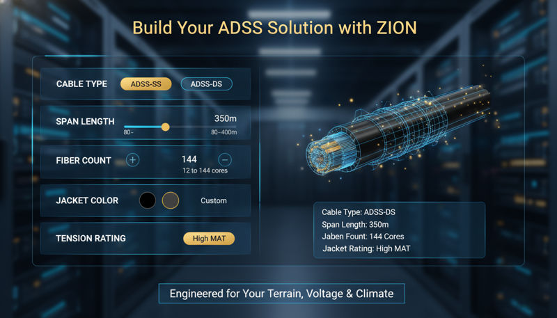ZION ADSS Cable Selection and Configuration Tool Concept Diagram (Customized Solution)