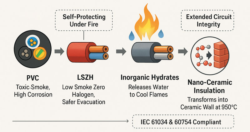 Material evolution from LSZH to nanoceramics (safety and environmental upgrade)