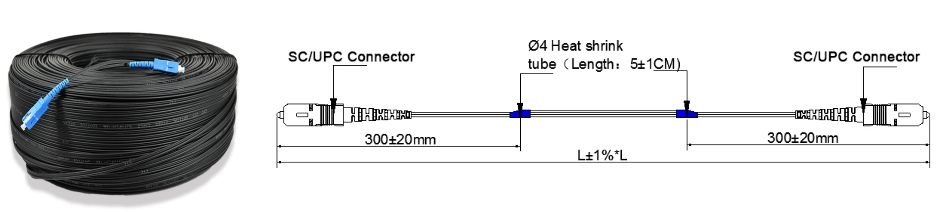 Drop Fiber Optic Cable Patch Cord SC UPC to SC UPC Simplex G.657.A1 or A2 Single Mode LSZH 2.0X5.0mm Drop Fiber Optic Cable Patch Cord SC UPC to SC UPC Simplex G.657.A1 or A2 Single Mode LSZH 2.0X5.0mm