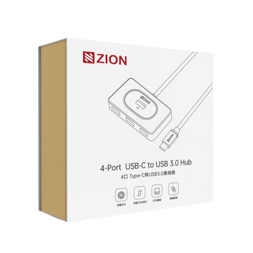 F113-Type-C_3.0_Square_4-Port_Hub_(Black)_packing