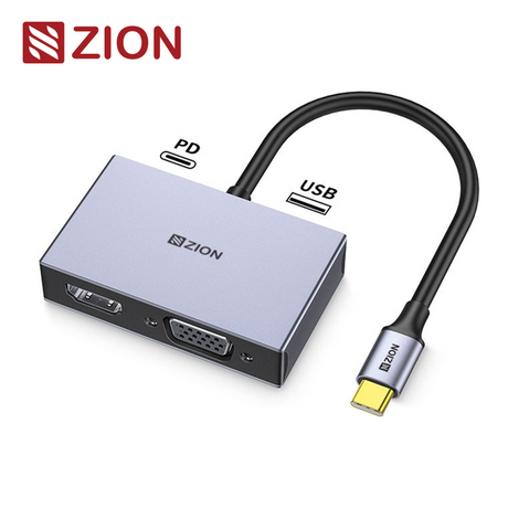 ZCH107 USB-C HDMI VGA USB 3.0 PD multiport converter