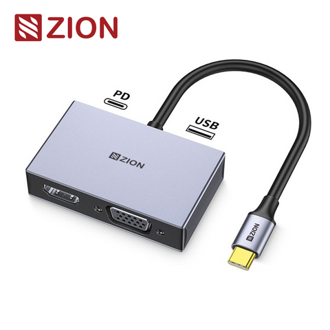 NO.ZCH107-Type-C/HDMI+VGA+USB3.0+PD 4-in-1 Converter