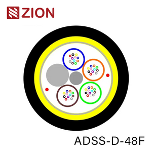 ADSS Cable 48 Fibra óptica,Double Jacket PE All Dielectric self-supporting Aerial,Loose Multi-tube,Monomode óptico para,Aramid yarn,inner water blocking tape,