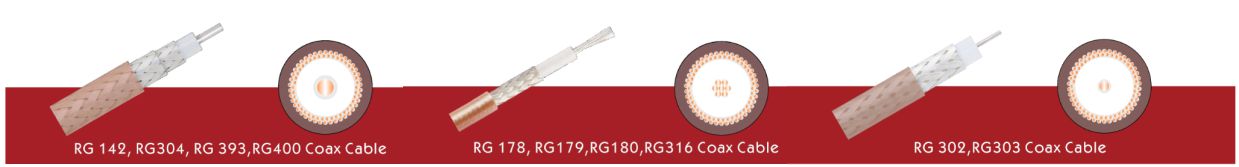 Types of PTFE insulated coaxial cables