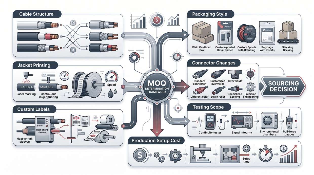 What Determines MOQ for Custom Branded Cable