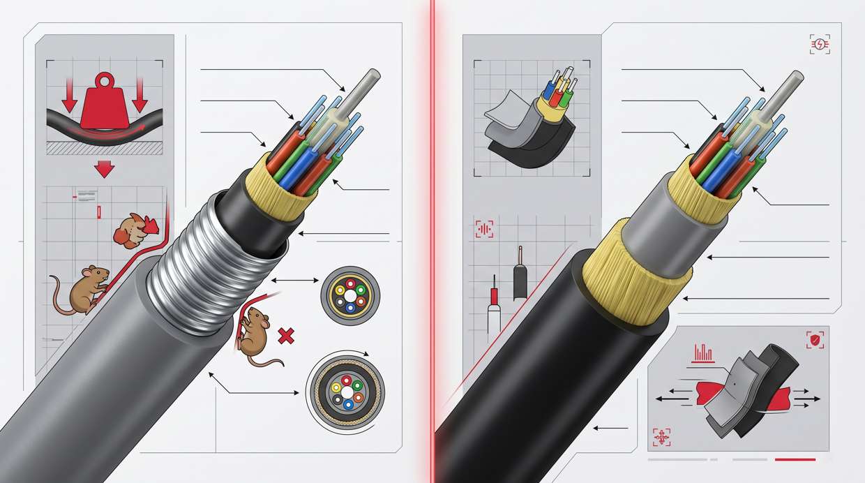 Armored vs Double Sheath Fiber Cable Comparison