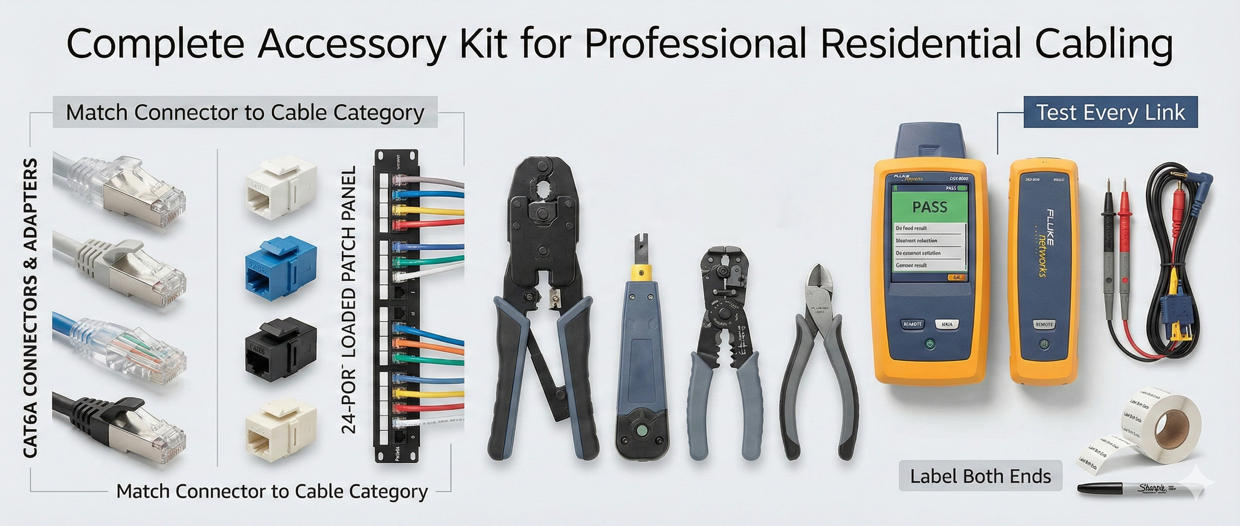 Complete Accessory Kit for Professional Residential Cabling