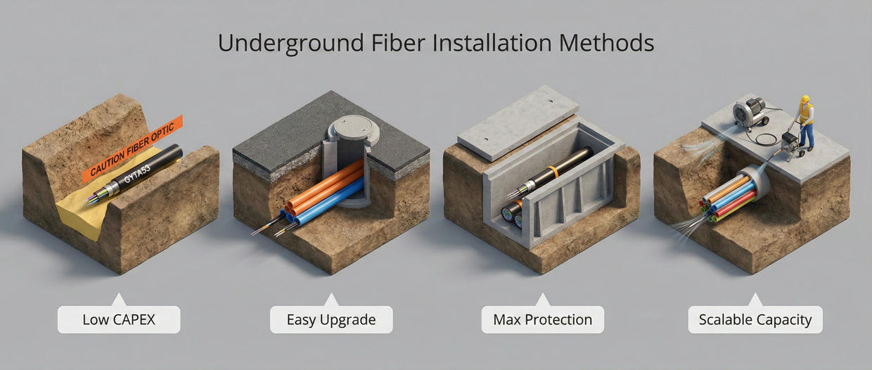 Underground Fiber Installation Methods 