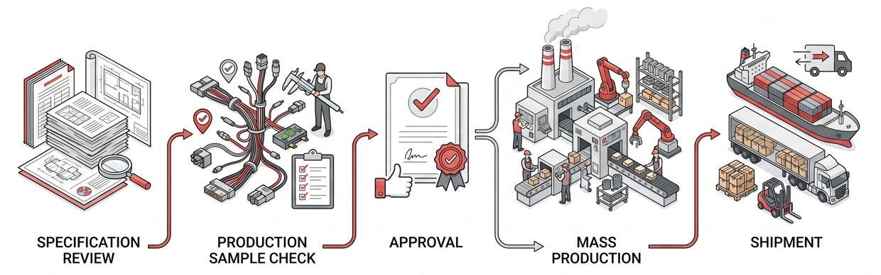 Cable Sample Approval Workflow Concept Diagram