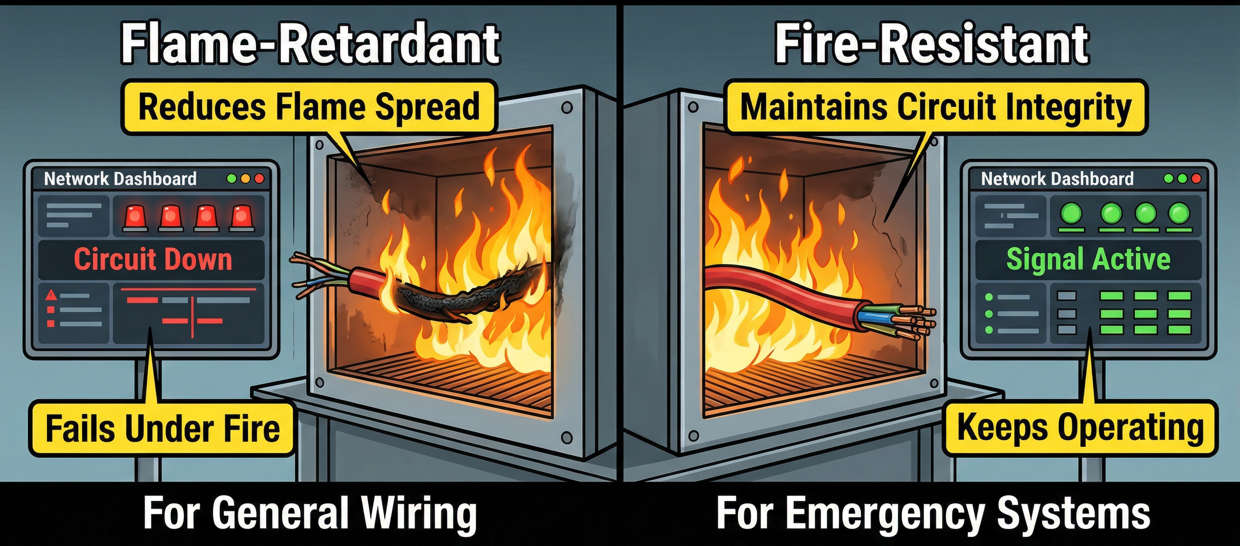 Fire Resistance vs Flame-Retardant Cable