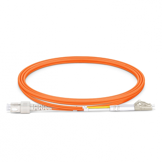 SC UPC to LC UPC Duplex OM1 Multimode PVC (OFNR) 2.0mm Fiber Optic Patch Cable SC UPC to LC UPC Duplex OM1 Multimode PVC (OFNR) 2.0mm Fiber Optic Patch Cable
