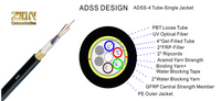 ADSS Fiber Optical Cable Single Jacket 80M SPAN SM G652D - 48F 