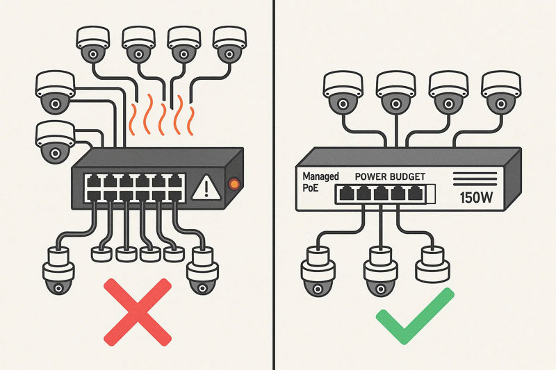 Incorrect vs. Correct PoE Configuration Comparison Chart