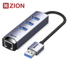 NO.ZCF114-USB3.0/Gigabit Ethernet Adapter + 3-Port USB 3.0 Hub (Aluminum Shell)