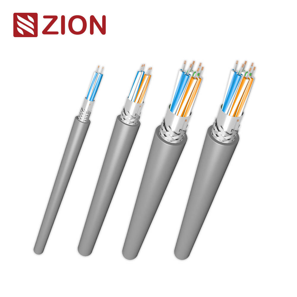 RS485 Industrial Cable Series — 24AWG, 1–4 Pairs, Foil + Braid Shield, PVC, 120Ω