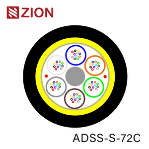 ADSS Cable Single Jacket 10mm PE,Span 100m fibra óptica All Dielectric self-supporting Aerial,Loose Multi-tube,Monomode óptico para,Aramid yarn,inner water blocking tape,